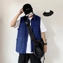 Mùa hè in nhiều túi phiên bản Hàn Quốc của áo vest lỏng kiểu Hong Kong nam thương hiệu hip-hop retro áo khoác dụng cụ retro của Mỹ - Dệt kim Vest vest nam hàn quốc