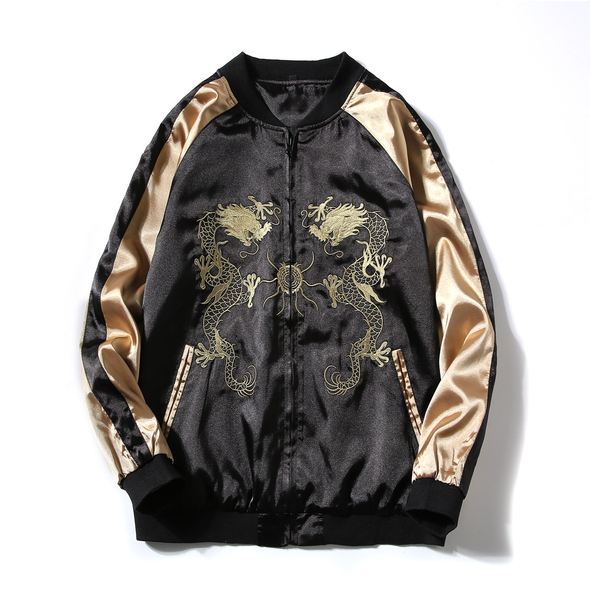已质检 春 宽松版 刺绣龙纹夹克外套 电商a057-jk12-p95最低118