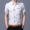 2017 mùa hè mới trung niên nam ngắn tay áo sơ mi lụa kinh doanh lỏng lẻo in hoa T-Shirt daddy áo tay dài nam
