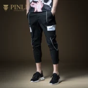Sản phẩm PINLI 2019 xuân mới quần nam mỏng giản dị chân chín quần B191417225 - Quần mỏng