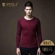 PINLI sản phẩm mùa đông áo khoác nam cổ tròn đáy áo len áo len S164210014