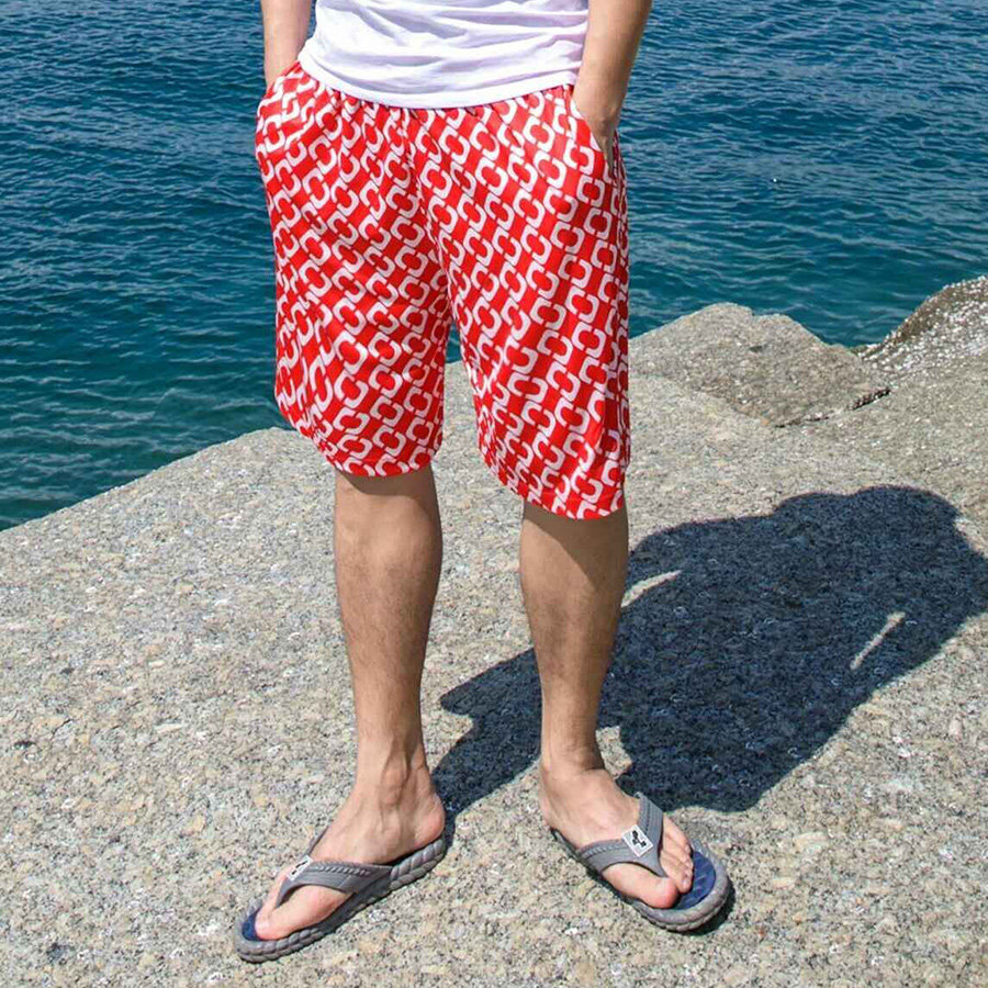 沙滩裤男速干宽松海边度假大码泳裤五分海滩花短裤度假男裤 实拍