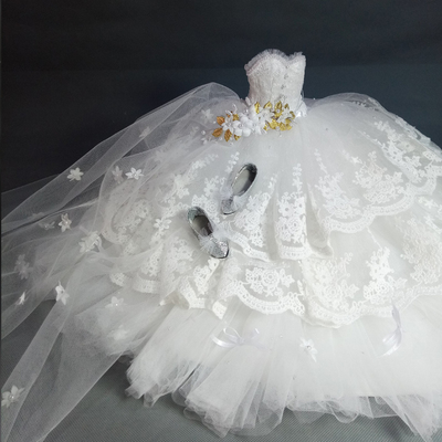 taobao agent Leqi handmade BJD baby clothing custom DIY material bag wedding dress dressing four -point size with material bag