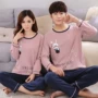 Đặc biệt hàng ngày cặp đôi đồ ngủ dài tay mùa xuân và mùa thu Phiên bản Hàn Quốc của dịch vụ nhà mỏng phần phụ nữ dễ thương phim hoạt hình nam dịch vụ nhà đồ pijama nữ