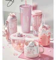 Starbucks, розово-фиолетовая трубочка с бантиком, 2020