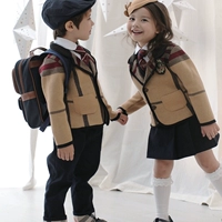 Đồng phục học sinh tiểu học mùa thu dày bộ gió Anh trẻ em lớp dịch vụ tùy chỉnh mẫu giáo quần áo mùa xuân và mùa thu quần áo mùa đông thời trang trẻ em