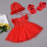 Váy bé gái váy mùa hè một tuổi Váy bé gái váy bé trai công chúa váy đỏ ngoại - Váy váy đầm cho be gái 14 tuổi