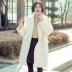 Quần áo Handu 2018 mùa đông mới dành cho nữ phiên bản Hàn Quốc của áo khoác len dài màu trơn thông thường MM9564 0919 - Áo khoác dài Áo khoác dài