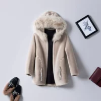 Phụ nữ 2019 mùa đông mới nữ lông cáo cổ áo len trùm đầu áo khoác lông ngắn hạt lông cừu - Faux Fur áo lông cao cấp