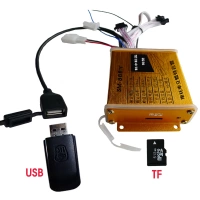 Voice prompt xe máy xe điện chống thấm nước chống trộm FM radio mp3 không dây điều khiển từ xa 12 V với âm thanh báo động khóa xe chống trộm