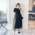Quần bà bầu 2019 hè mới thời trang thủy triều cotton cotton ngắn tay khâu lưới váy hè - Áo thai sản áo khoác bầu Áo thai sản