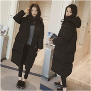 Chống mùa sang trọng Hàn Quốc phiên bản của xuống bông quần áo phụ nữ áo khoác mùa đông bông áo khoác trên đầu gối bánh mì quần áo vài bông của phụ nữ phần dài