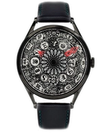 Черная оболочка + черная кожаная зеленая линия.