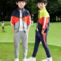 Quần áo trẻ em thể thao golf bóng phù hợp với bé trai quần dài tay thể thao cotton hai mảnh mùa xuân và mùa thu trẻ em mặc - Thể thao sau bộ adidas nam mùa hè