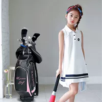 Golf quần áo trẻ em gái lớn trẻ em cotton lưới cotton ve áo Áo sơ mi polo bóng golf phù hợp với cô gái - Thể thao sau quần áo thể thao nam mùa đông