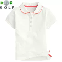 Quần áo trẻ em golf bé gái áo thun ngắn tay mùa hè cô gái cotton ve áo polo áo quần trẻ em quần áo bóng golf - Thể thao sau quần áo thể thao