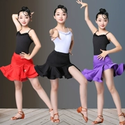 Cô gái mới váy khiêu vũ Latin quần áo trẻ em tập thể dục thi đấu quần áo cô gái khiêu vũ quy định quần áo mùa hè - Trang phục