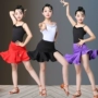 Cô gái mới váy khiêu vũ Latin quần áo trẻ em tập thể dục thi đấu quần áo cô gái khiêu vũ quy định quần áo mùa hè - Trang phục váy công chúa mầm non