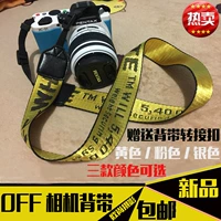 OFFWHITE dây đeo máy ảnh chữ được cá nhân hóa cho Canon Nikon Pentax Fuji Sony dây đeo vai đơn - Phụ kiện máy ảnh DSLR / đơn chân đế điện thoại quay phim