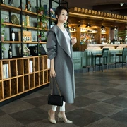 Mùa thu đông 2018 Hàn Quốc áo hai dây cao cấp dành cho nữ mũ dài mũ len áo len len - Áo khoác dài