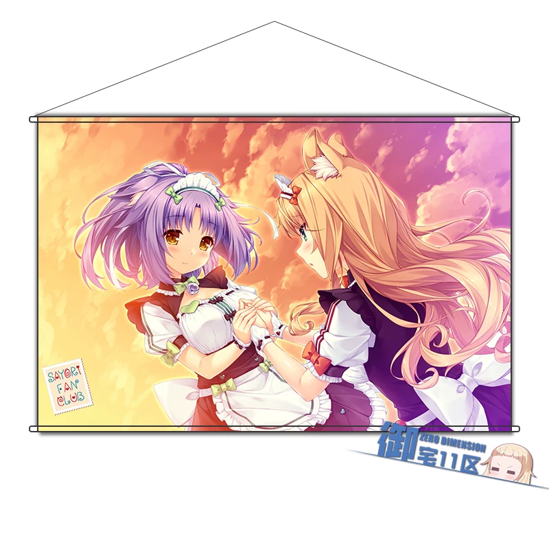 Аниме-панно NEKOPARA chocola и maple, 60×90 см или брелок, ПВХ/металлический держатель