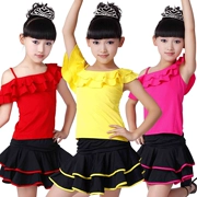 Trẻ em mới của trang phục khiêu vũ Latin mùa hè cô gái khiêu vũ thực hành quần áo trẻ em khiêu vũ Latin váy múa vuông trang phục