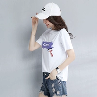 Белая летняя футболка с коротким рукавом, топ, лонгслив, короткий рукав, коллекция 2021, в корейском стиле, городской стиль