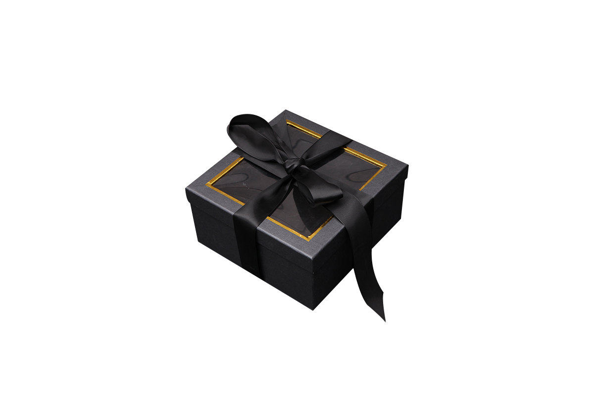 Charcoal Black Gift BoxIns wind originality square Gift box Size number Tanabata Valentine's Day transparent window Flower box Empty box packing box