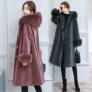 Chống mùa lông cừu cắt áo khoác nữ 2018 mới phần dài kích thước lớn đặc biệt cung cấp giải phóng mặt bằng lông một chiếc áo khoác mùa đông