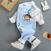 [Sống đặc biệt] Quần áo cotton cho bé 0-3-6-12 tháng tuổi bé thân yêu mùa xuân và mùa thu romper - Áo liền quần