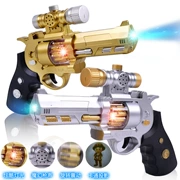 Mô hình súng đồ chơi mới mô phỏng ánh sáng điện âm thanh súng lục rung qua đường lửa trẻ em quà tặng