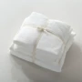Rửa bông quilt cover sheets pillowcase giường, bông giường đơn giản kẻ sọc cotton đôi duy nhất màu rắn phong cách Nhật Bản chăn hè cho bé