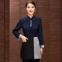 Синий лонгслив, фартук