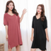 Mùa hè phần mỏng Modal nightdress nữ giản dị dịch vụ nhà lỏng kích thước lớn V-Cổ đơn giản dài tay vest váy Đêm đầm