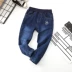 Mùa xuân và mùa thu quần bé trai và bé gái cotton co giãn dệt kim denim đơn quần lỏng lẻo 88011 - Quần jean Quần jean