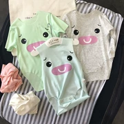 Bình thường mùa hè mỏng bé phương thức romper cotton tam giác nam nữ quần áo bé dính liền không có dấu vết rắm - Áo liền quần