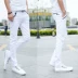Quần bé trai trắng tinh khôi Thanh niên phiên bản Hàn Quốc của xu hướng chân quần mùa thu hoang dã quần âu nam quần mùa đông Quần mỏng