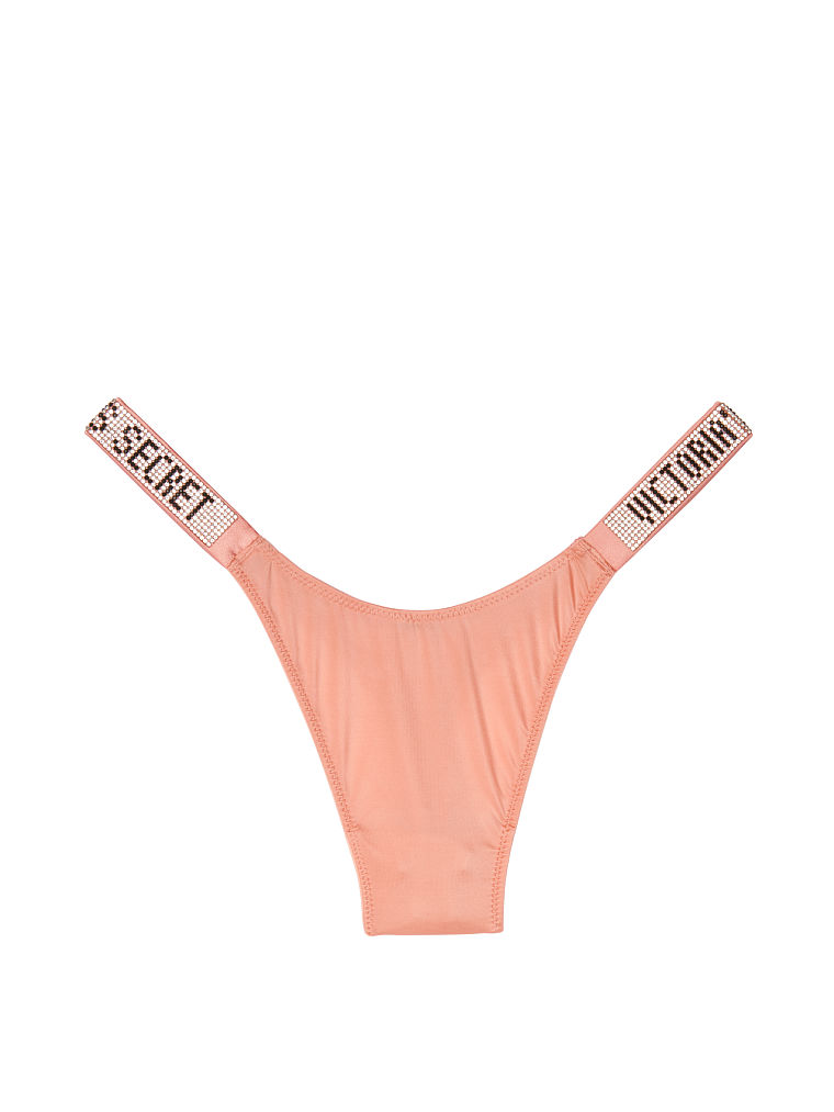 3Sdt Rose PowderAll love drill pants rhinestone sexy T-back Victoria's Secret Broken drill Letter drill T-back Yang Mi Same