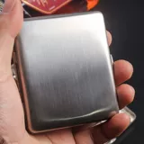 Мужской металлический портативный ультратонкий портсигар из нержавеющей стали