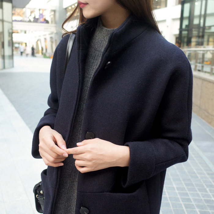 Chống mùa áo len nữ phần dài là mỏng Hàn Quốc phiên bản 2018 mới đứng cổ áo mùa thu và áo khoác mùa đông nữ sinh viên