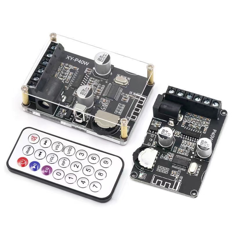 30W/40W Stereo Bluetooth Bộ khuếch đại công suất bảng 12V/24V công suất cao kỹ thuật số mô-đun bộ khuếch đại công suất XY-P40W điều khiển từ xa module khuếch đại âm thanh 5v module khuếch đại âm thanh 5v