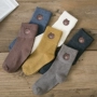 Vớ nữ mùa thu Retro Funny Bear College Wind vớ Nhật Bản Cô gái dễ thương Bông hoang dã Stockings Phụ nữ tất cao cổ đến gối