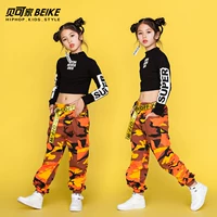 Hip-hop cô gái đường phố trang phục múa triều rốn phù hợp với trẻ em Hàn Quốc của jazz nhảy múa hiện đại biểu diễn chương trình trang phục quần áo bé gái