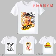 Mùa hè tùy chỉnh áo phông ngắn tay One Piece nam sinh viên thủy triều Luffy phim hoạt hình anime xung quanh thanh niên quần áo nửa tay