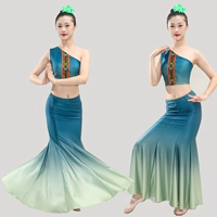 Одежда, костюм для танцевального шоу, этническая юбка в складку, рыбий хвост