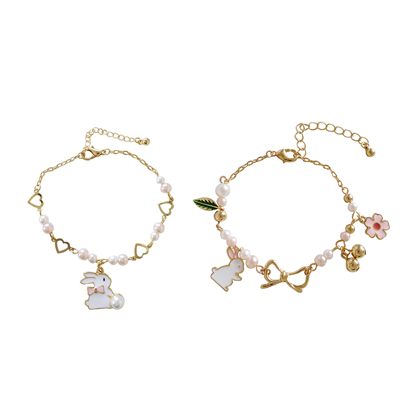 Bunny + Bow Bunny (Gift Box)Japan and Korea Rabbit Kitty unicorn animal Bracelet lovely Simplicity Love form student Girlish ornaments