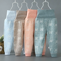 Quần lưng cao cho bé thiết kế quần cotton bé trai mùa thu quần đơn bé legging bé gái quần xuân hè có thể mở - Quần đồ bơi trẻ em