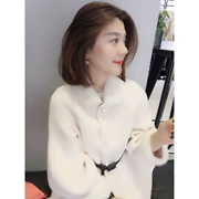 Châu Âu ga 2019 mùa thu mới Hàng hóa châu Âu phiên bản Hàn Quốc của thời trang cổ áo lông lớn áo len dài áo khoác phụ nữ - Áo khoác dài