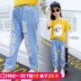 5 cô gái lỗ quần jean 6 thủy triều 7 Hàn Quốc phiên bản 2018 quần mùa hè mới 4 trẻ em lớn 15 tuổi trẻ em 乞丐 khí nước ngoài 9 bexinhshop shop