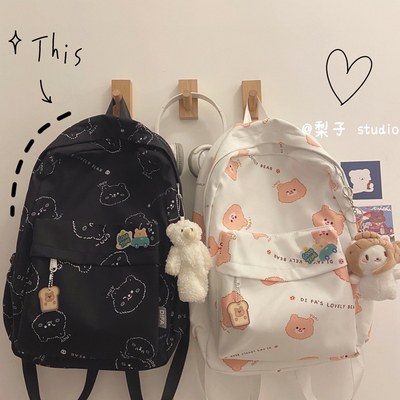 taobao agent Brand cute one-shoulder bag, Japanese universal backpack, South Korea, with little bears